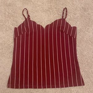 Red and white stripped shirt